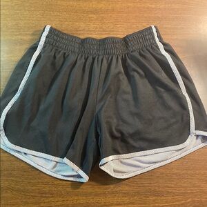 Champion Black Athletic Shorts with Elastic Waistband and Curved Hem